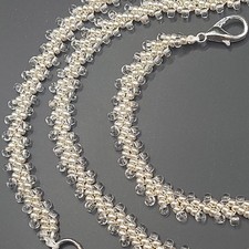 Halskette 60 Cm lang, 5 mm breit,Handarbeit Aus Perlen,Modeschmuck Damen