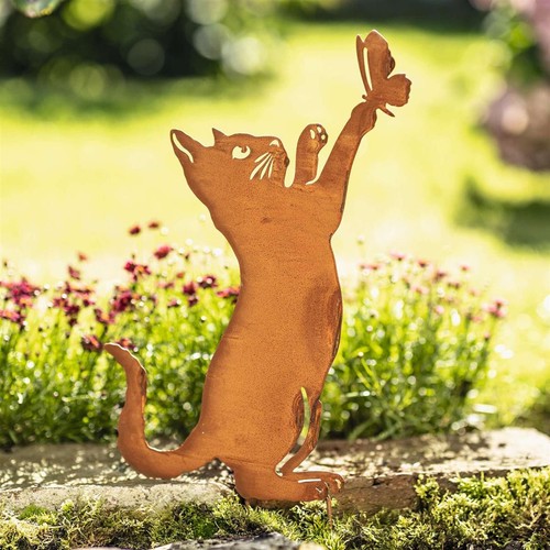 Rost gartenstecker katze - gartenstecker, "katze"