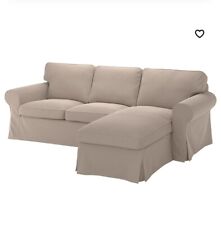 Ikea Couch Ektorp 3er Sofa, beige, Recamiere