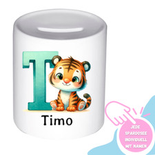 Bedruckte Spardose für Kinder Tiere Personalisiert mit Namen Tiere Geschenk