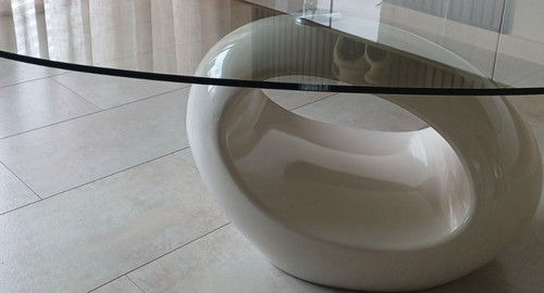 Moderner ovaler couchtisch aus - moderner,