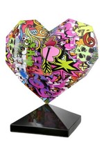 37695 Skulptur Herz Magento Graffiti Kunstharz mehrfarbig schwarz Höhe 39cm