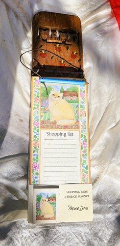 Vintage holz memo block - vintage,