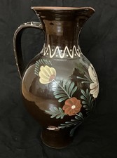 Große Bodenvase Krug 50er 60er Jahre Mid Century 44 cm handbemalt