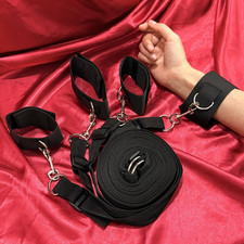 Spreizstange Fesseln Set Bondage Fessel Bett Fesselset Handfesseln Fußfesseln DE