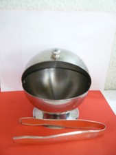 Zuckerdose Edelstahl Kugel mit Rolldeckel + Zuckerzange