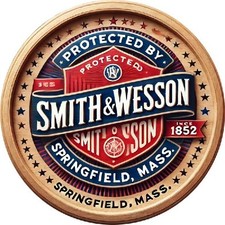 Blechschild rund Smith Wesson