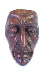 markante HOLZMASKE um 1900- geschnitzte Holz Larve - CHARAKTERKOPF (Nr 4 von 5)