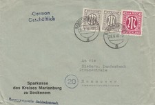 Bizone/AM-Post, Mi. 30cB, 11Az(3), Baddeckenstedt, 12.4.46