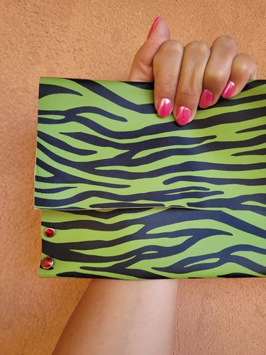 Echtleder clutch grün - clutch,