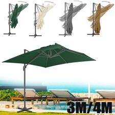 3x4m 3x3m Sonnenschirm Ampelschirm Kurbelschirm Garten Schirm Metall Parasol Neu
