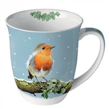 Tasse, Porzellantasse ROBIN ON BRANCH | Rotkehlchen 0,4l by Ambiente