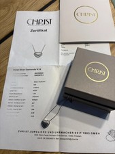 Christ Kette 925 Silber Anhänger 5 Diamanten 45 CM Top Zustand