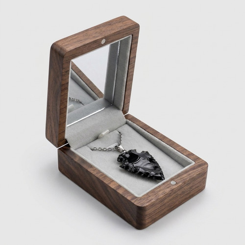 Obsidian kette pfeilspitze - obsidian,