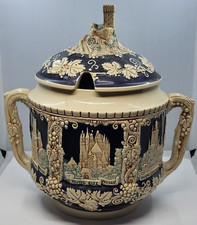 Bowle Deko Topf antik Majolika gemarkt alt rar edel Henkel Burg Mosel Geschenk