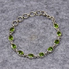 Peridot Armband, 925er Silber, Edelstein Armband (A450), Edelsteinschmuck