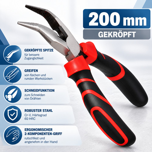 Flachrundzange gekröpft 200