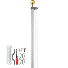 7,55m Abnehmbarer Fahnenmast Fahnenstange Fahne Flaggen Mast Silber
