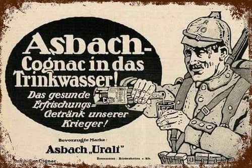 Retro blechschild asbach - blechschild,