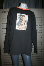 PASH Herren Langarmshirt RAVE schwarz mit Aufdruck neu Vintage 90er 2000er