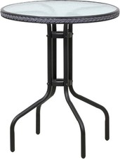 Trend Line Venezia Tisch Ø60cm schwarz/Glas Balkontisch, Bistrotisch