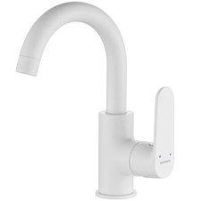 Waschtischarmatur in Weiß DIMA Hoch Wasserhahn Mischbatterie Waschtischmischer