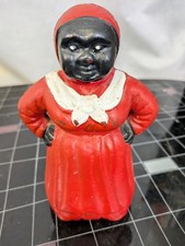 Alte Spardose schwarze Frau Eisenguss