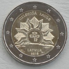 2 Euro Gedenkmünze Lettland 2019 Staatswappen Aufgehende Sonne unz.