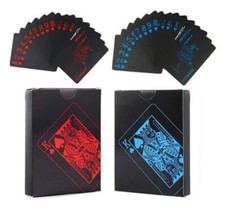 POKER Karten Schwarz Wasserfest !! Romme Spielkarten Zaubertrick Kunstoff NEU