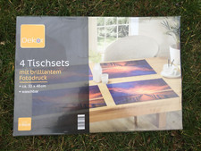 4er Tischsets Platzset mit Fotodruck Waschbar ca.33x48cm Polyester Platzdeckchen