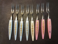 8 bunte Gabeln Cocktailgabeln