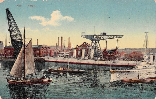 Postkarte kiel hafen - ak,