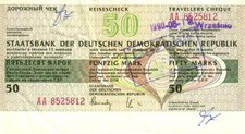 DDR Reisecheck 50 Mark 1990