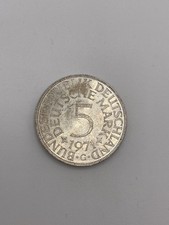 5 DM - Deutsche Mark - Münze - Silberadler - 1971 G - Heiermann