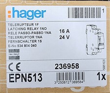 Hager Stromstoßschalter (Teleruptor)  1F; 24V, 16A, EPN513