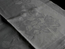 Tafeltuch  Leinendamast große Rosenblüten 130 x 206 cm Vintage