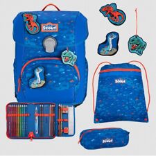 SCOUT NEO EXCLUSIV SUPERFLASH BLUE DINO SCHULRUCKSACK SCHULRANZEN SET NEU