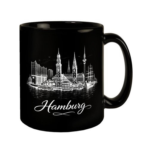 Hamburg skyline tasse - hamburg, mit