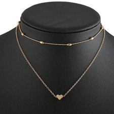 Halskette Herz Perlen Gold Damen Modeschmuck Kette Anhänger NEU