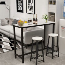 Bartisch Bistrotisch Stehtisch Esstisch mit Starker Rahmen aus Schwarzem Metall