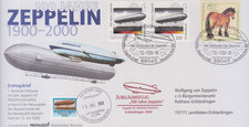 zeppelin - briefe + karten - gestempelt - top  -   erste  offizelle zeppelinpost