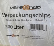 220l Verpackungschips Füllmaterial Polsterchips BIO - 100% Maisstärke (1l-0,50€)