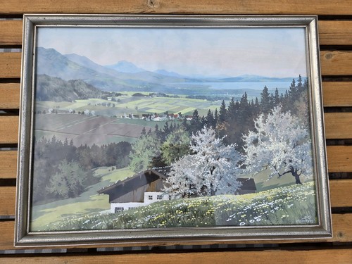 Gemälde aquarell mit rahmen - gemälde,