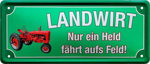 Blechschild 28x12cm landwirt - blechschild,