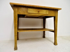 JUGENDSTIL KÜCHEN - ARBEITS TISCH UM 1910 / WEICHHOLZ - BIERLASUR