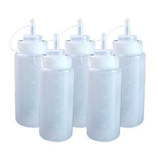 5 Stck. 16oz 450ml Kunststoff Klar Quetschen Sauce Flasche Mayo Spender Flaschen UK