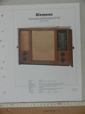 Schaltplan mit Foto Siemens Kammermusik-Schatulle 85 W von 1938 und Andere