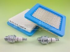 2 x Luftfilter + Zündkerze RJ19LM ersetzt Briggs 491588 S für Quantum Rasenmäher