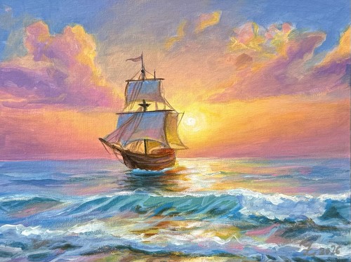 Original gemälde segelschiff - original,
