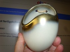 Keramik Wandvase 50er Jahre beige gold -Top Zustand - 11 cm, fifties, N° 1216